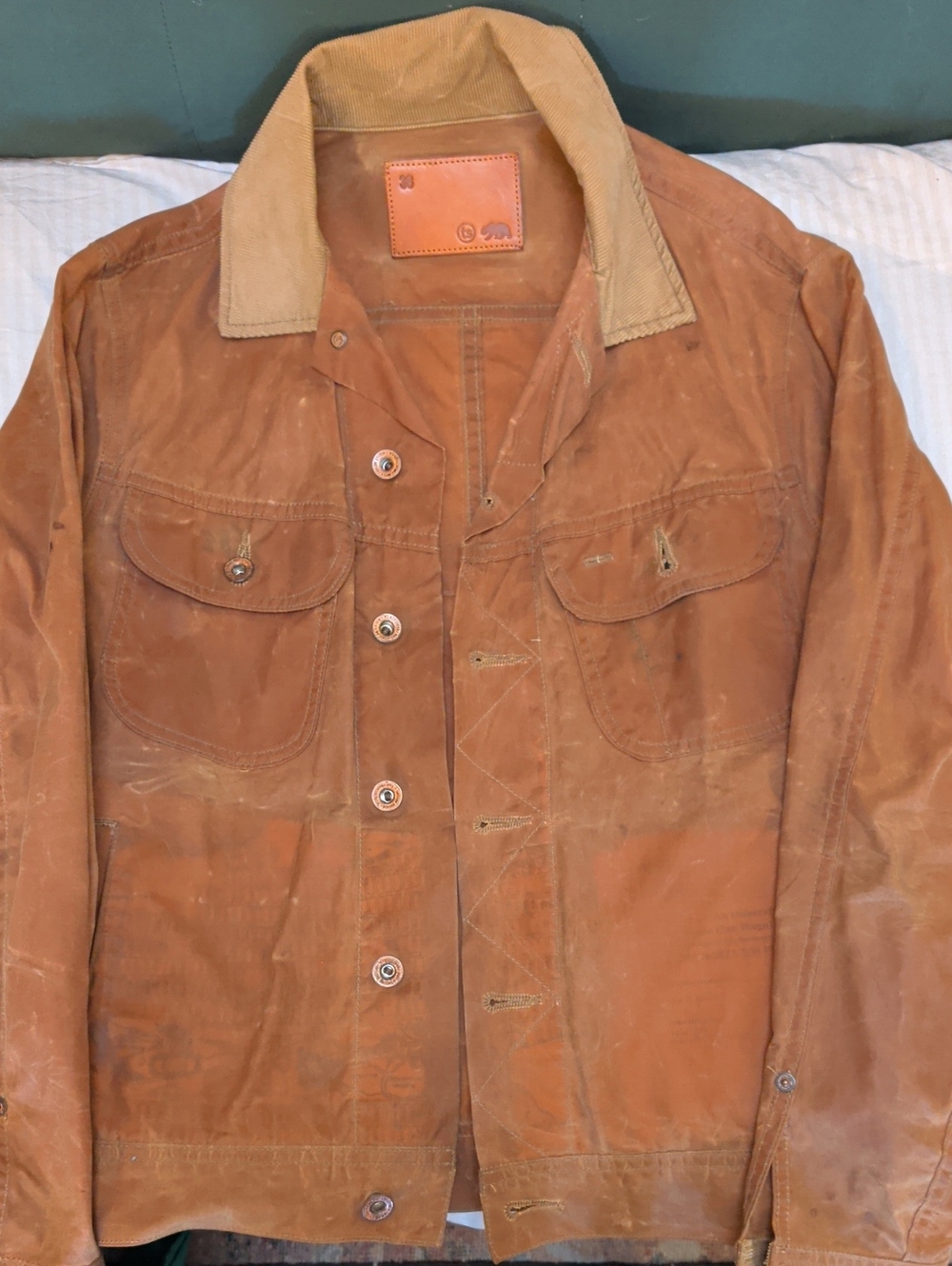 Taylor Stitch Brown Canvas Field Jacket with Tan Corduroy Collar